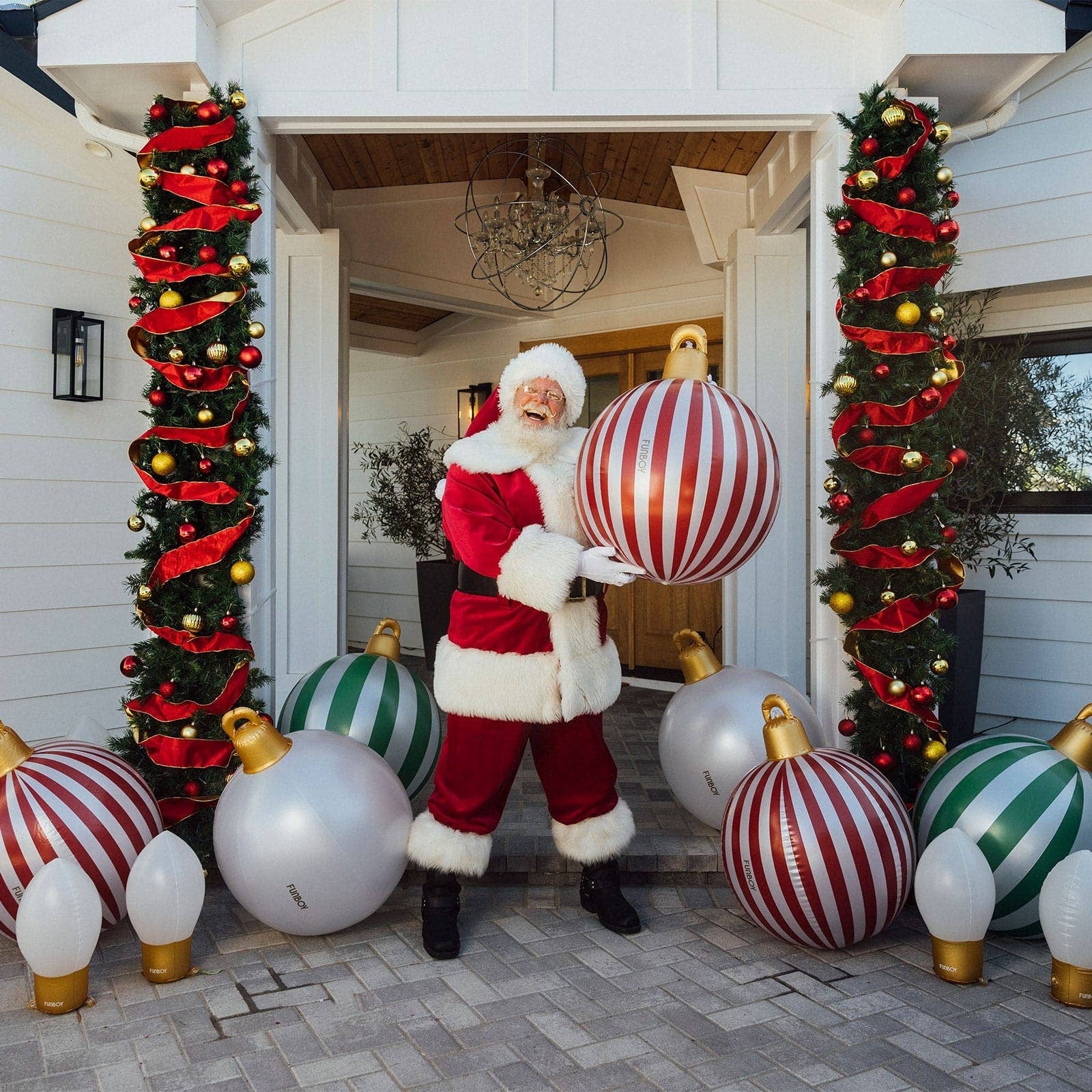 Large outdoor light up christmas balls cheap